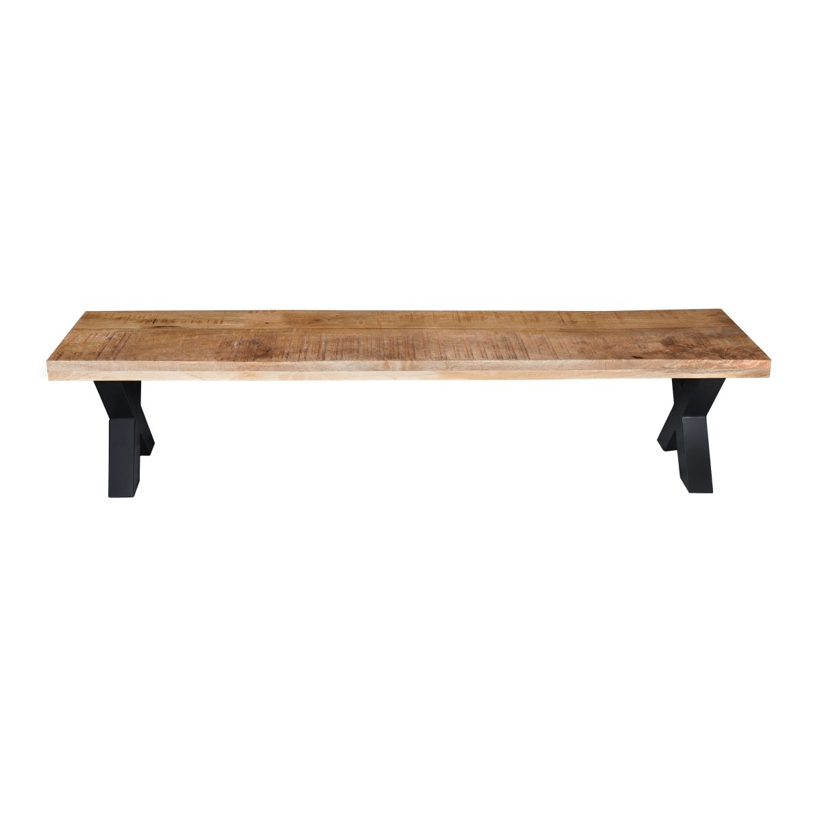 Mangohouten eetkamerbank Columbus X-poot 160x40 cm Mahom