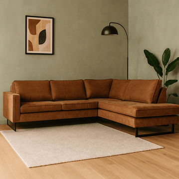 Hoekbank Barcelona 4-zits Rechts Cognac Mahom