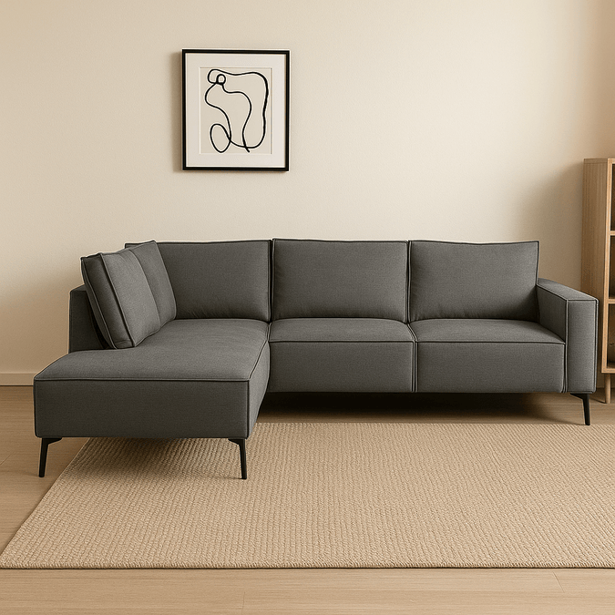 4 persoons hoekbank donkergrijs hoek links
