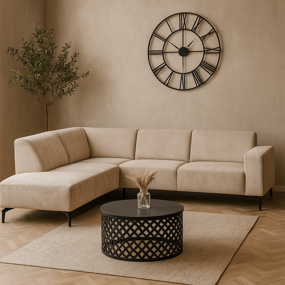 4 persoons hoekbank beige hoek links