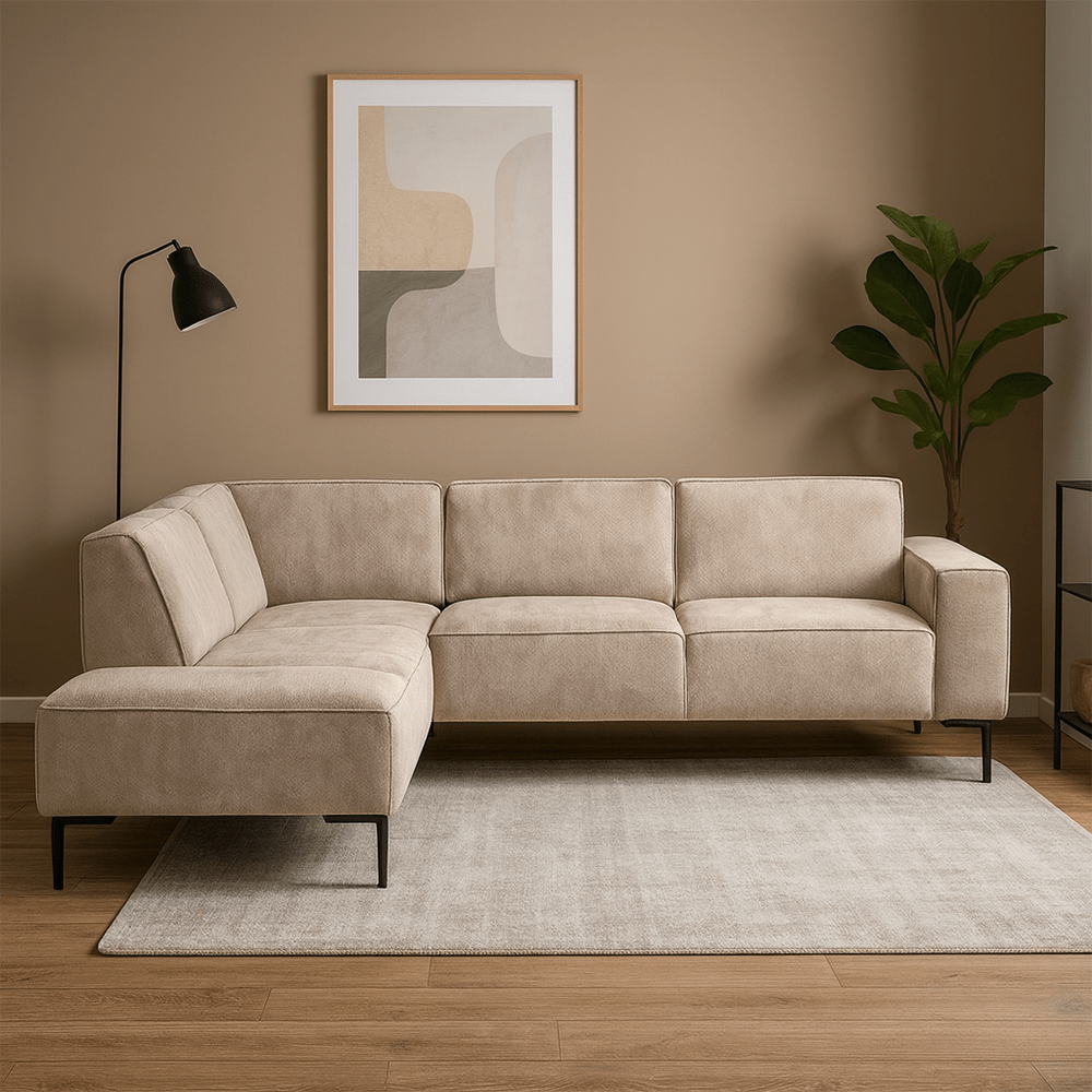 4-persoons zitbank beige hoek links