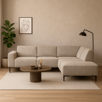 4-persoons zitbank beige hoek rechts