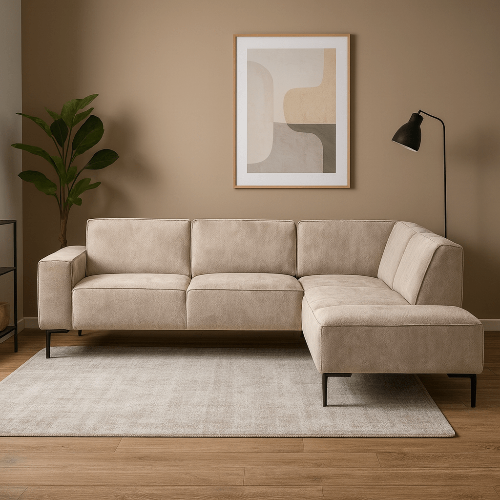4-persoons zitbank beige hoek rechts