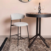 Barkruk Laon Beige met zwart onderstel Mahom