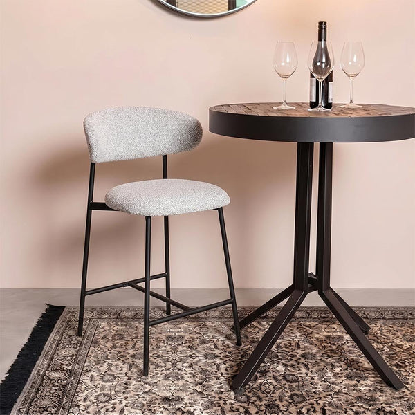 Barkruk Beige met zwart onderstel