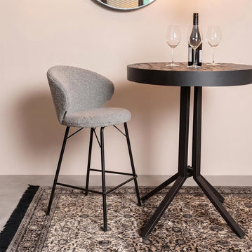 Barkruk Beige met zwart onderstel