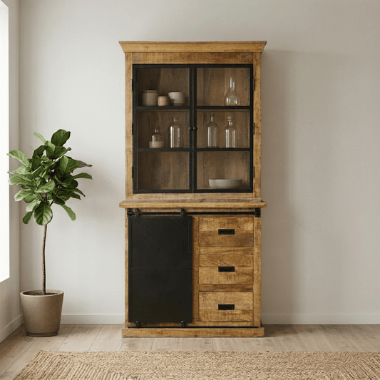 Mangohouten Buffetkast Denver 100 cm met Deurtjes Recht Mahom