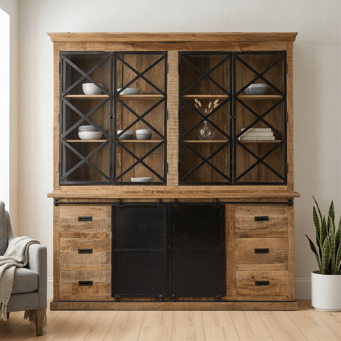 Mangohouten Buffetkast Denver 160 cm Dubbele Deurtjes X