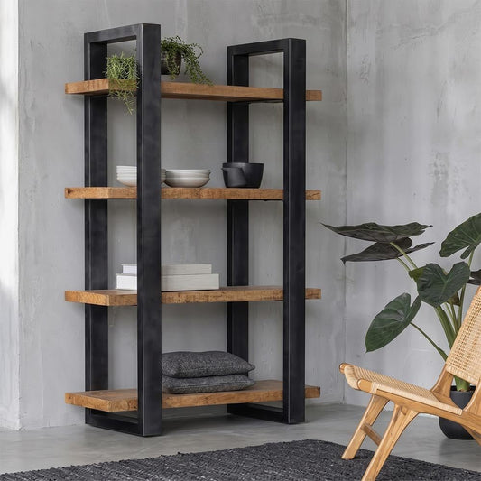 Mangohouten Boekenkast Durham 160 cm Mahom