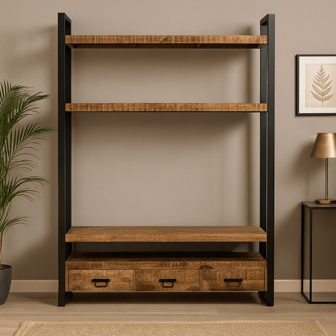 Mangohouten Boekenkast Britt 150 cm Mahom