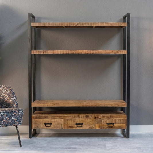 Mangohouten Boekenkast Britt 150 cm Mahom