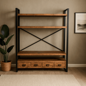 Mangohouten Boekenkast Minneapolis 180 cm Mahom