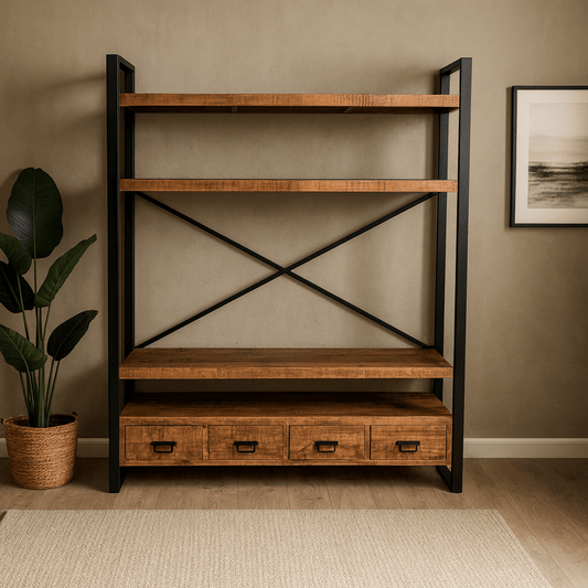 Mangohouten Boekenkast Britt 180 cm Mahom