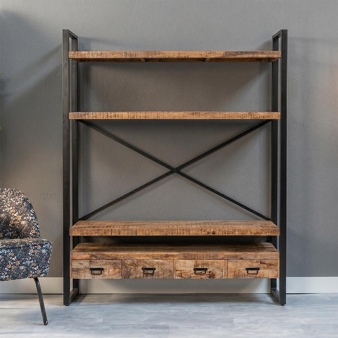 Mangohouten Boekenkast Britt 180 cm Mahom