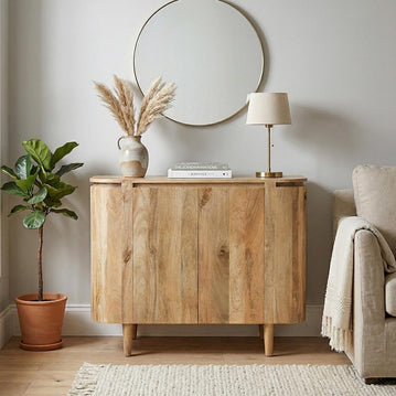 Mangohouten dressoir lichtbruin