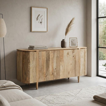 Mangohouten dressoir lichtbruin