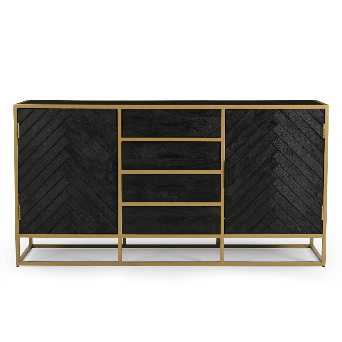 Mangohouten Dressoir Napels 165 cm Goud Mahom