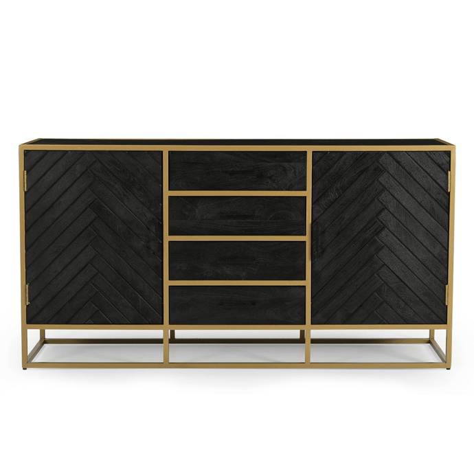 Mangohouten Dressoir Napels 165 cm Goud Mahom