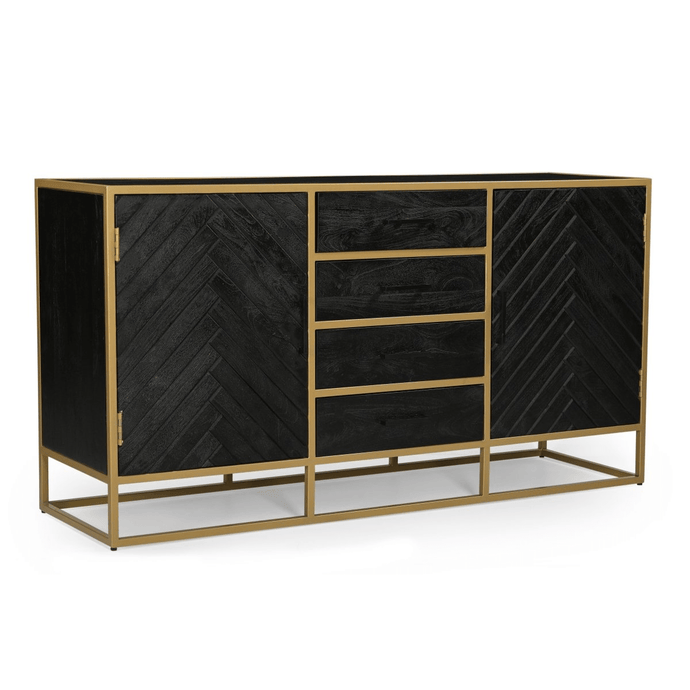 Mangohouten Dressoir Napels 165 cm Goud Mahom
