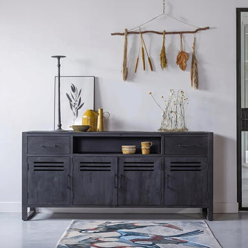 Mangohouten Dressoir 180 cm Black