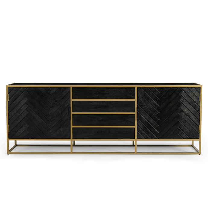 Richmond Dressoir Jaxx - Zwart/Goud Richmond Dressoir Jaxx - Zwart/Goud