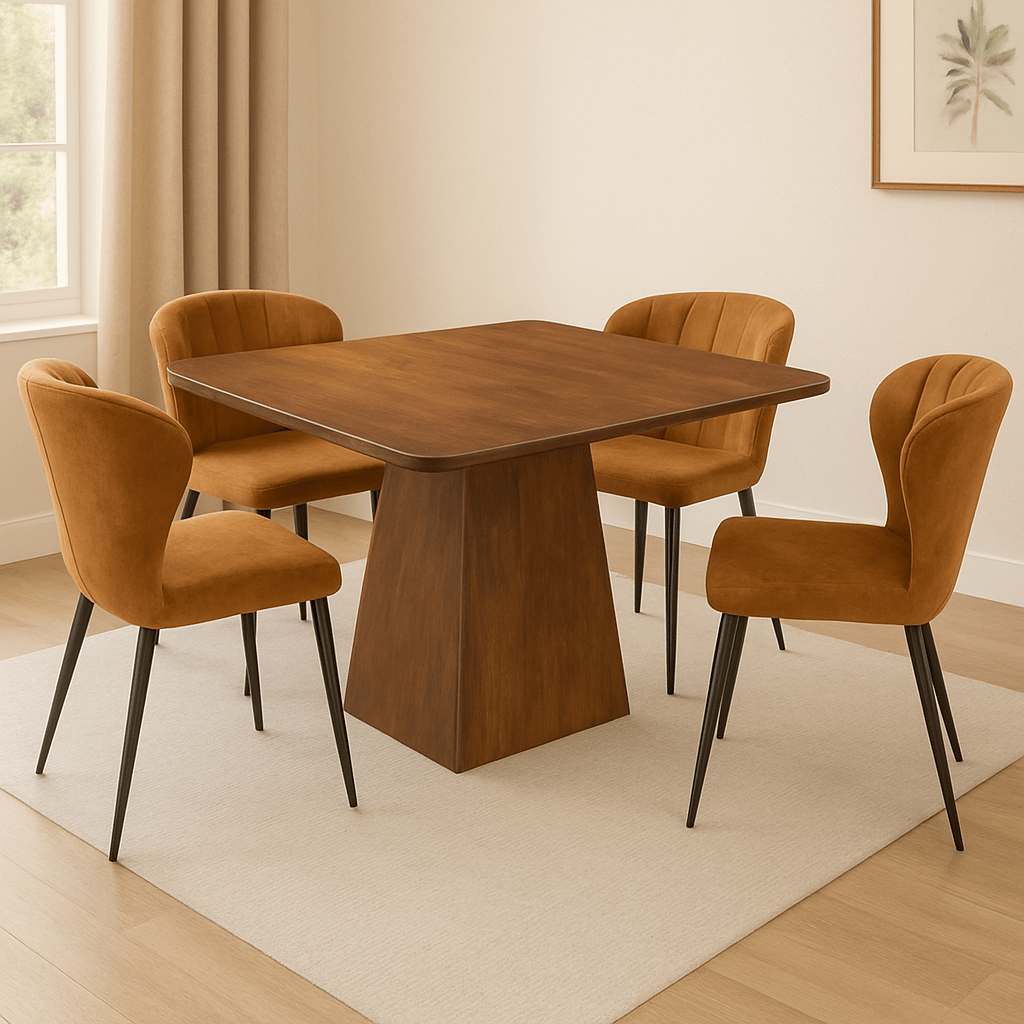 Mangohouten eettafel Nova vierkant  donkerbruin 110x110cm Mahom