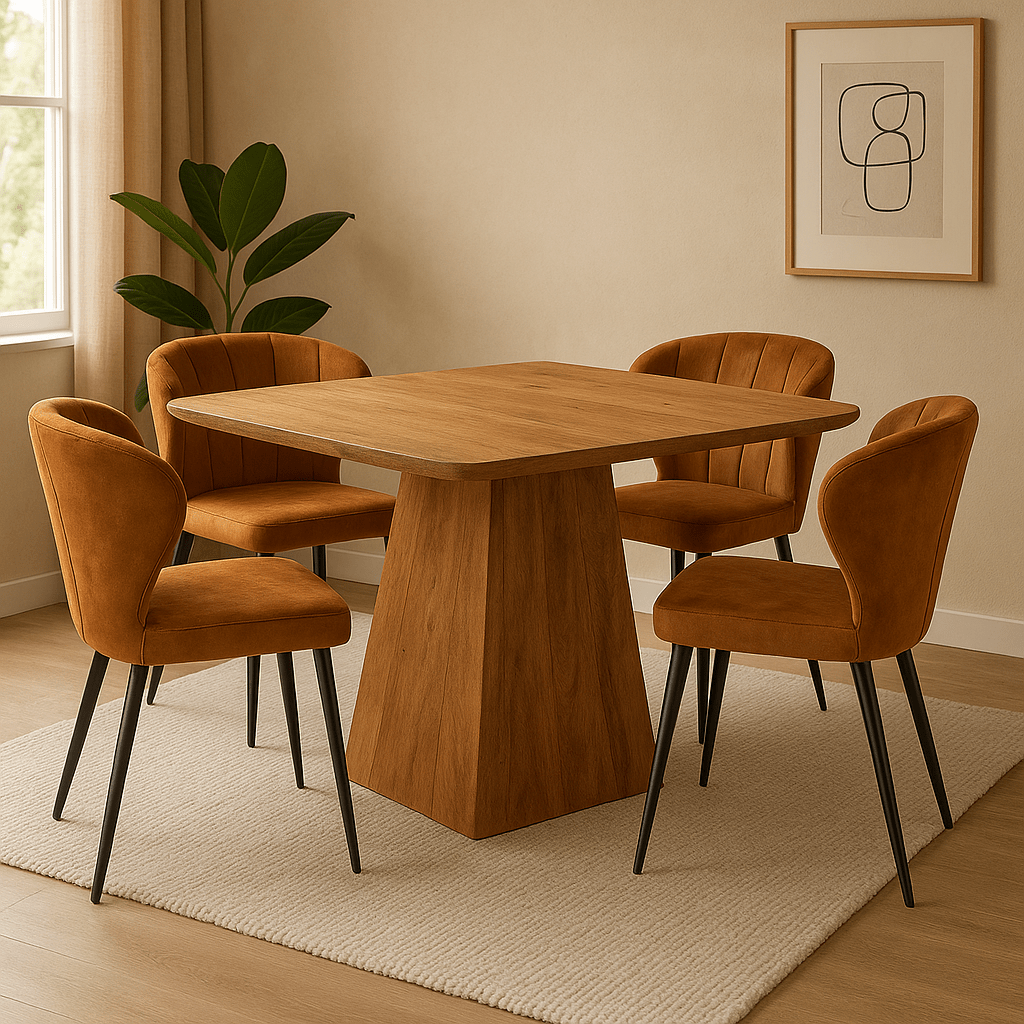 Mangohouten eettafel vierkant 110x110cm