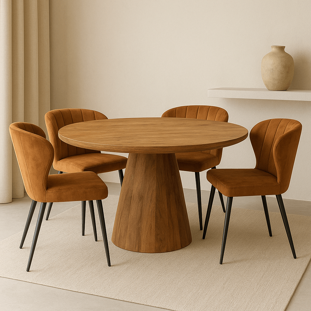 Mangohouten eettafel Nova rond 110cm Mahom