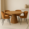 Mangohouten eettafel rond 110cm