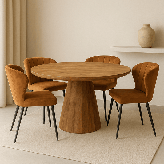 Mangohouten Eettafel Nova Rond 110 cm Mahom
