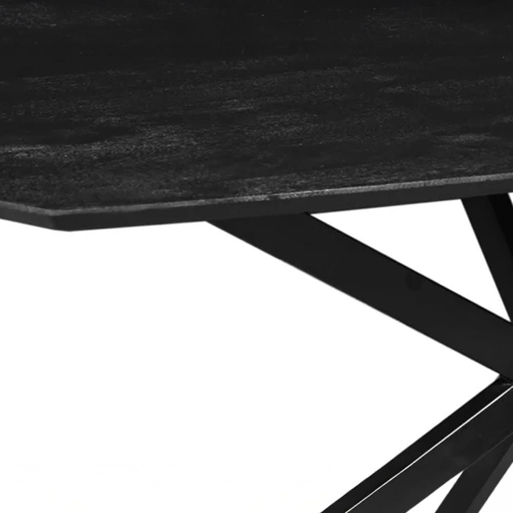 Mangohouten Eettafel Vicenza Black Deens Ovaal 180x100 cm Mahom