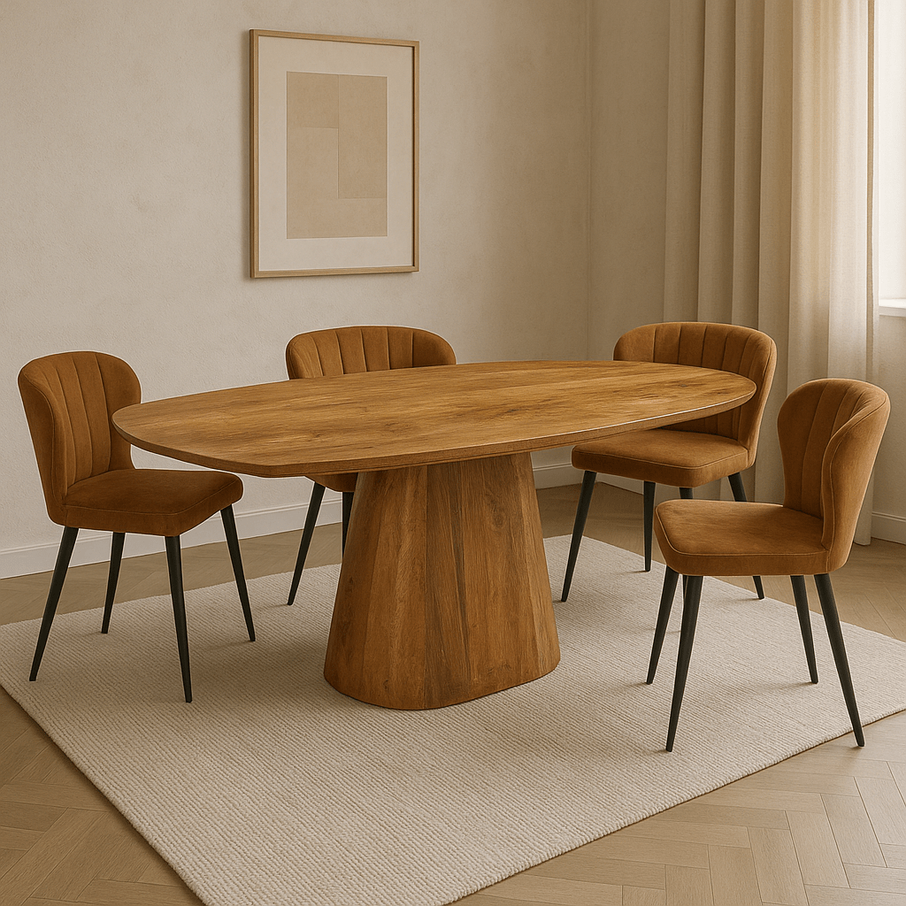 Mangohouten Eettafel Nova Deens ovaal 180×90 cm Mahom
