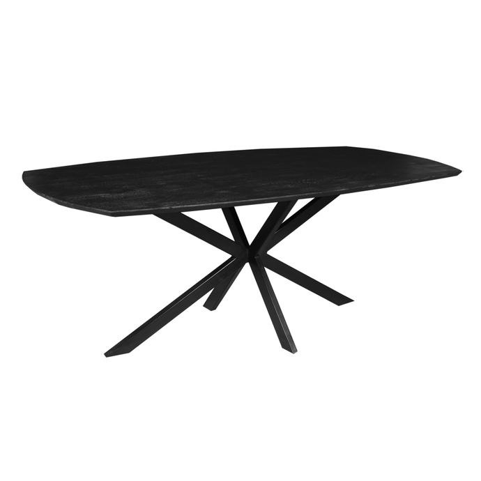 Mangohouten Eettafel Vicenza Black Deens Ovaal 180x100 cm Mahom