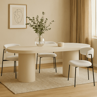 Eettafel Savannah Mircocement Organisch 180 cm Beige Mahom