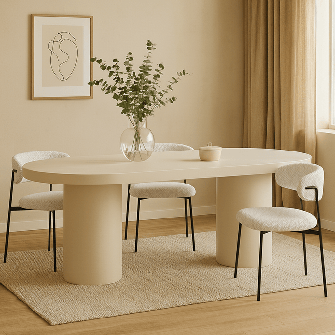 Eettafel Savannah Mircocement Organisch 180 cm Beige Mahom