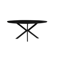 Mangohouten Eettafel Bologna Ovaal Black 240x110 cm Mahom