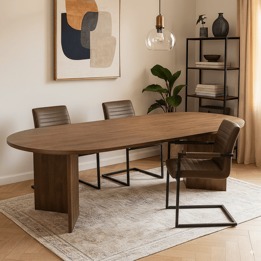 Mangohouten Eettafel Sara 220x100 cm Walnoot Mahom