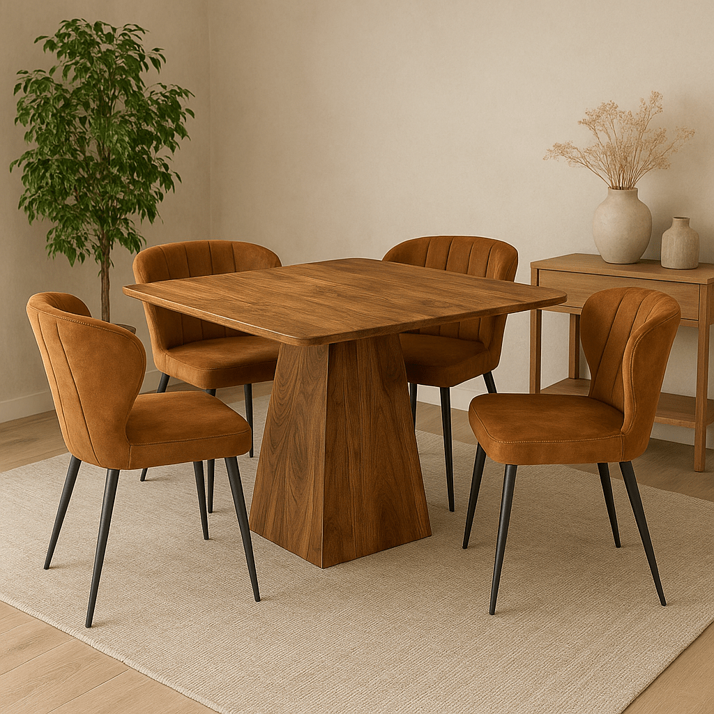 Mangohouten eettafel vierkant 90x90cm