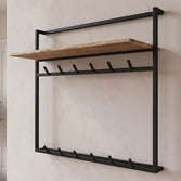 Mangohouten kapstok met zwart frame