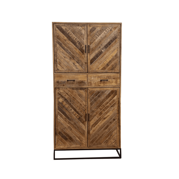 Mangohouten Kast Reno 100 cm met 2 lades en 4 deuren Mahom