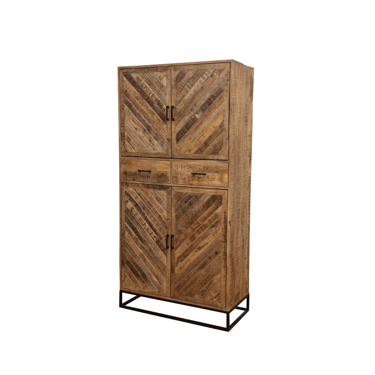 Mangohouten Kast Reno 100 cm met 2 lades en 4 deuren Mahom