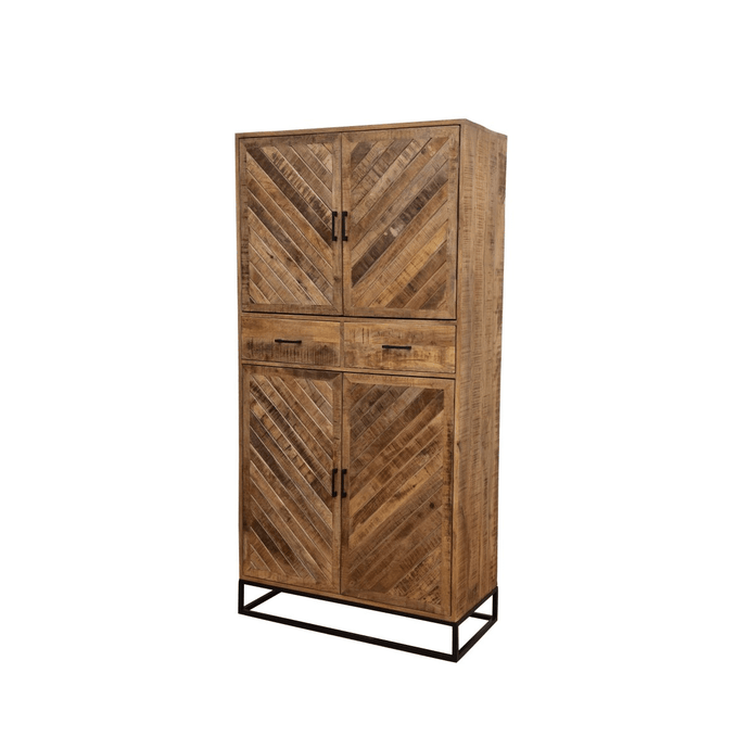 Mangohouten Kast Reno 100 cm met 2 lades en 4 deuren Mahom