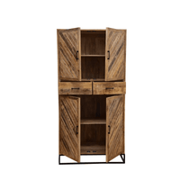 Mangohouten Kast Reno 100 cm met 2 lades en 4 deuren Mahom