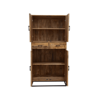 Mangohouten Kast Reno 100 cm met 2 lades en 4 deuren Mahom
