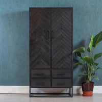 Mangohouten Kast Toronto Black 80 cm Mahom