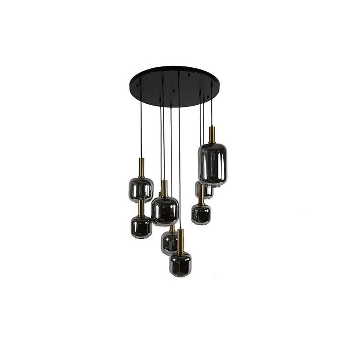 Hanglamp 9xE27 ro Galaxy zwart