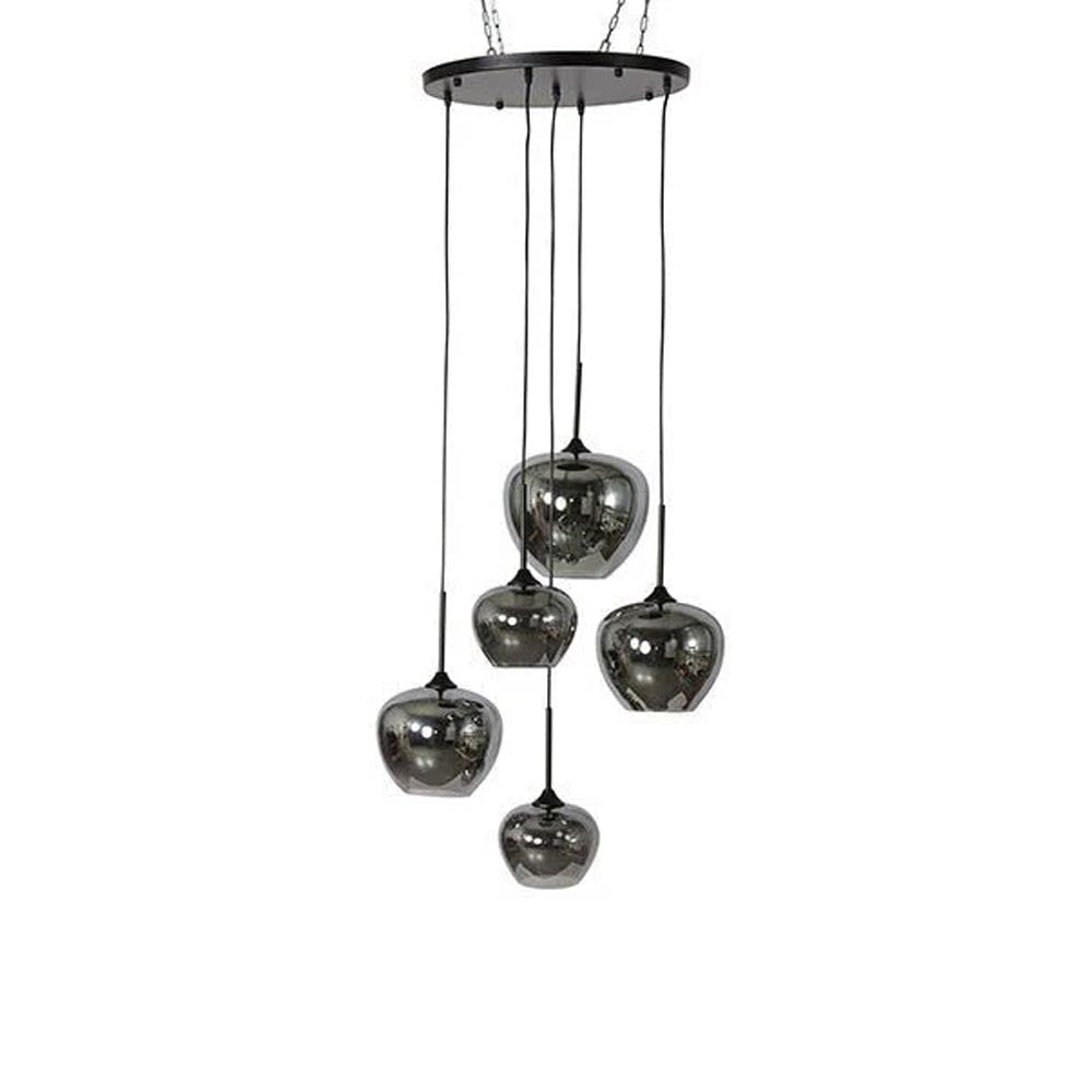 Hanglamp 5xE27 ro Galaxy II zwart
