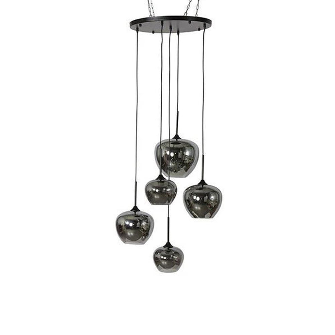 Hanglamp 5xE27 ro Galaxy II zwart