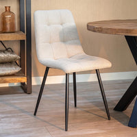 Eetkamerstoel Turin Beige met zwart onderstel Mahom