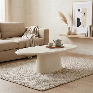 Mangohouten salontafel van microcement